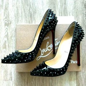 Christian Louboutin Spike Black Pigalle 100mm